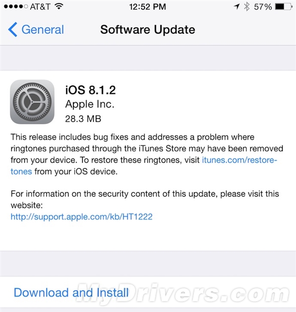 iOS 8.1.2突然发布:拯救失落的铃声