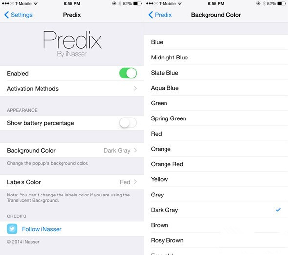 iOS8越狱新插件Predix：提供最贴心的电量提醒功能