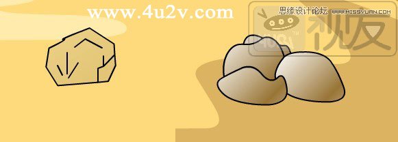 Flash绘制卡通风格的石头和山脉,PS教程,思缘教程网