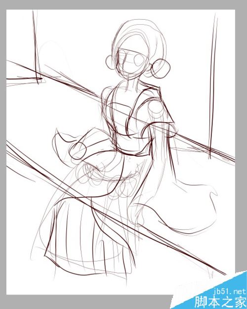 SAI怎么画古装？SAI古装绘制上色详细教程