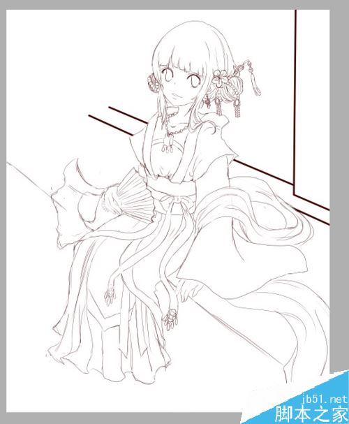 SAI怎么画古装？SAI古装绘制上色详细教程