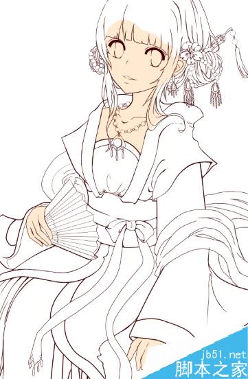 SAI怎么画古装？SAI古装绘制上色详细教程