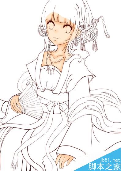 SAI怎么画古装？SAI古装绘制上色详细教程