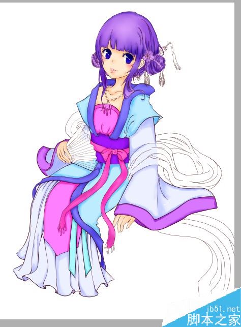 SAI怎么画古装？SAI古装绘制上色详细教程