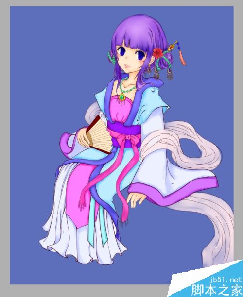 SAI怎么画古装？SAI古装绘制上色详细教程