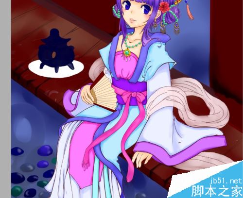 SAI怎么画古装？SAI古装绘制上色详细教程