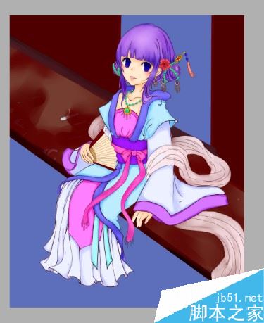 SAI怎么画古装？SAI古装绘制上色详细教程