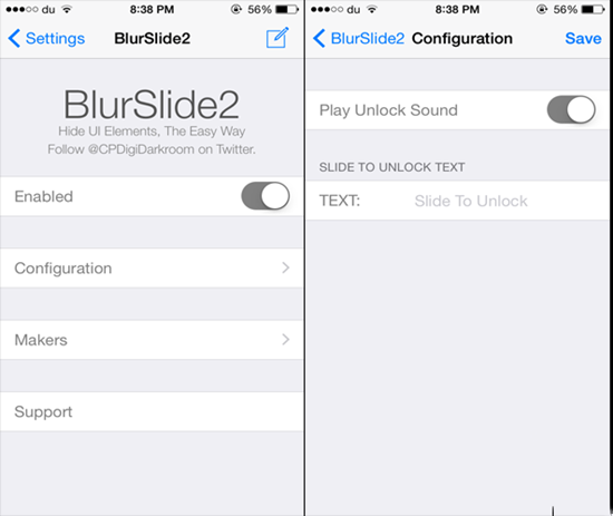 iOS8越狱插件BlueSlide2：让解锁滑动条重回iOS8界面