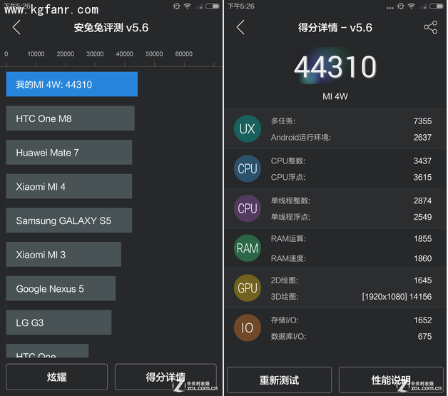 大神X7和小米4哪个性能更强?跑分对比