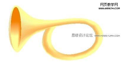 CorelDraw网格填充工具绘制卡通唢呐_脚本之家