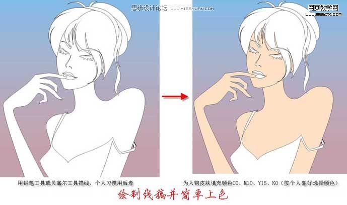 Coreldraw教程:绘制卡通矢量漂亮女孩_脚本之家