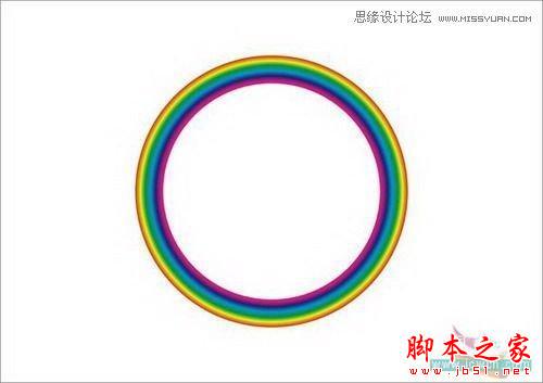 CorelDraw交互式调和工具制作卡通彩虹,脚本之家