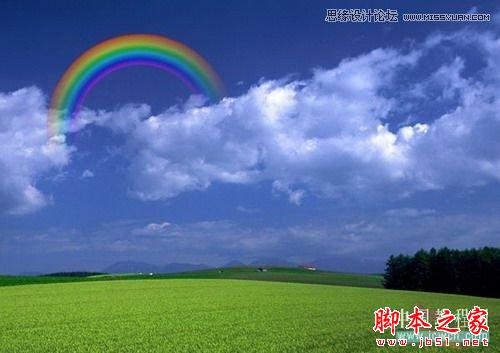 CorelDraw交互式调和工具制作卡通彩虹,脚本之家