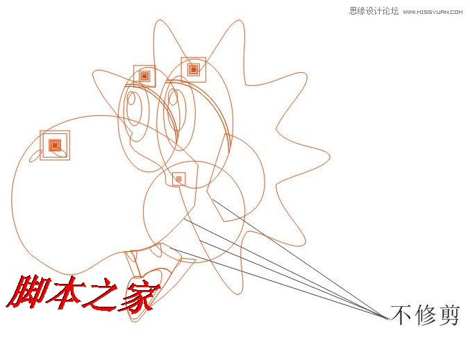 CorelDraw绘制绿色可爱的卡通龙,脚本之家