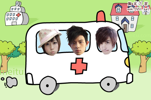 美图秀秀多人摇头娃娃打造Q版爆笑开车图