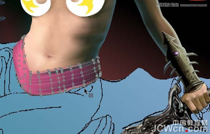 CorelDRAW巧用网格工具绘制恶魔谷插画,