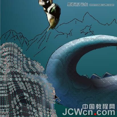 CorelDRAW巧用网格工具绘制恶魔谷插画,