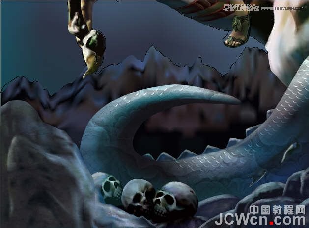 CorelDRAW巧用网格工具绘制恶魔谷插画,