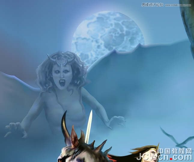 CorelDRAW巧用网格工具绘制恶魔谷插画,