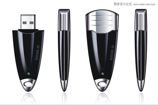 Coreldraw绘制质感效果的立体感U盘教程,破洛洛