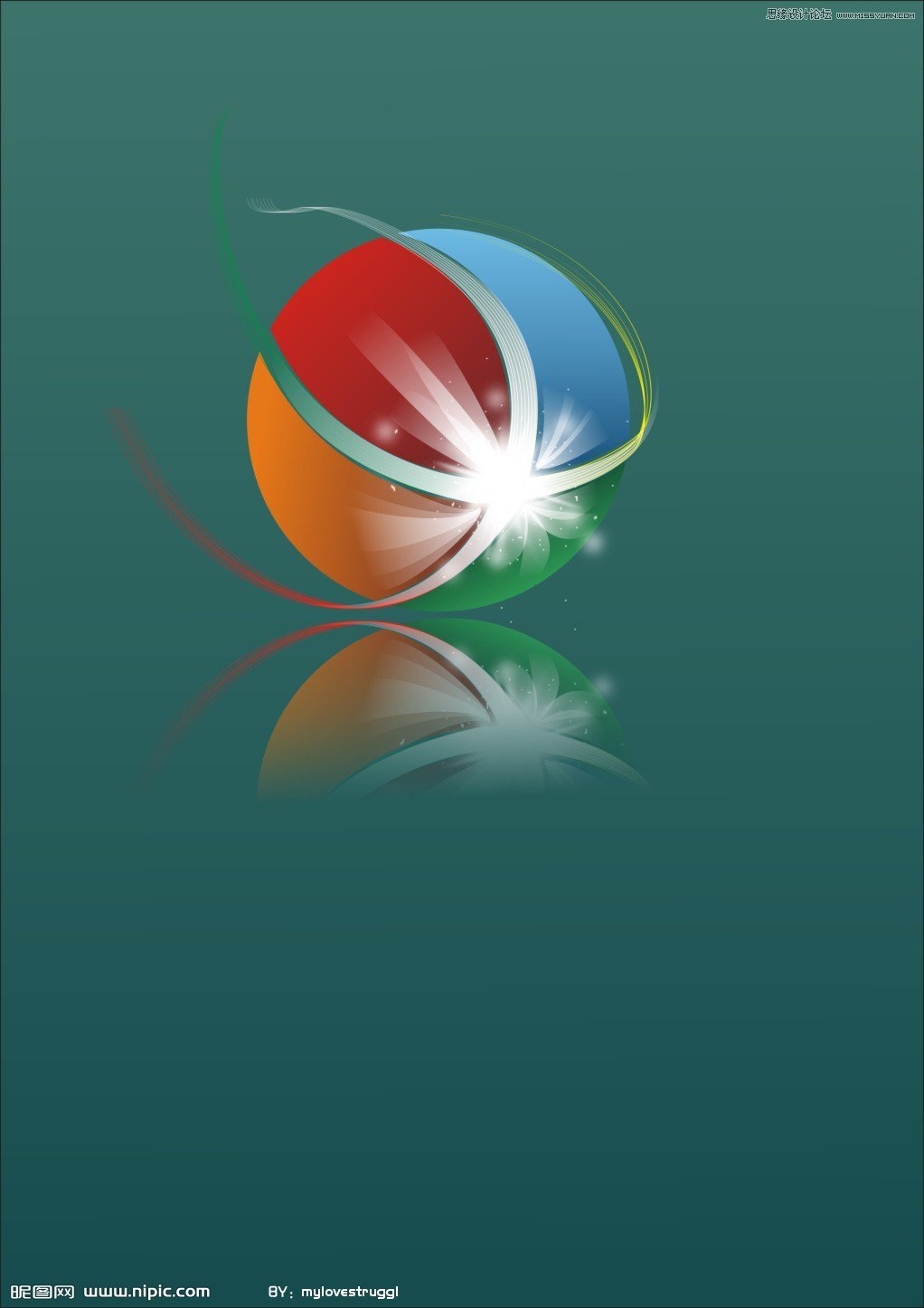 Coreldraw绘制精美闪亮立体光球,破洛洛