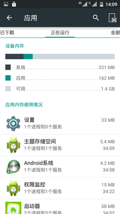 系统：接近原生Android 5.0体验