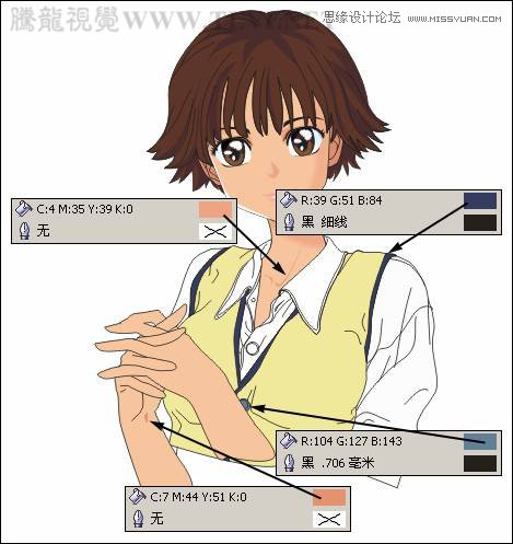 CorelDRAW绘制时尚风格的美少女漫画,破洛洛