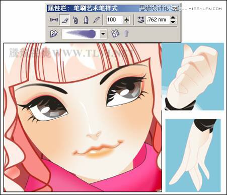 CorelDRAW绘制卡通风格的时尚美女教程,破洛洛