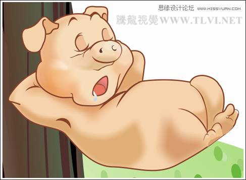 CorelDRAW绘制可爱的泡泡猪卡通插画,破洛洛