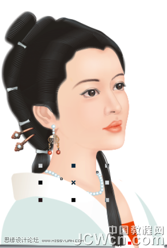 CorelDRAW鼠绘教程：绘制著名词人李清照,破洛洛