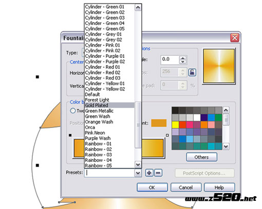 CDR绘制金属质感标志 脚本之家 CDR实例教程
