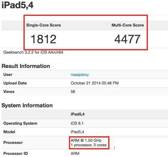ipad air2跑分怎么样?苹果ipad air2跑分评测1