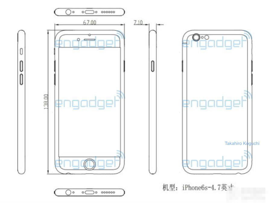 iPhone6s尺寸图曝光 矮了厚了摄像头依然凸起 iPhone6s尺寸图曝光 矮了厚了摄像头依然凸起