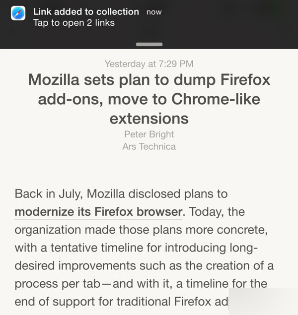 iOS8.4越狱插件:让Safari收集链接方便售后阅读