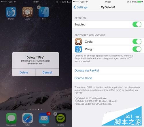 亲测有效：iOS9越狱已兼容插件汇总（最新版）CyDelete8