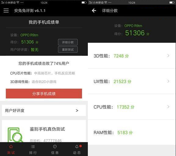 vivo Xplay5和OPPO R9性能哪个好 跑分对比