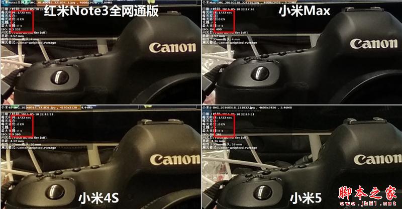 小米Max/小米5/红米Note3/小米4S拍照对比评测
