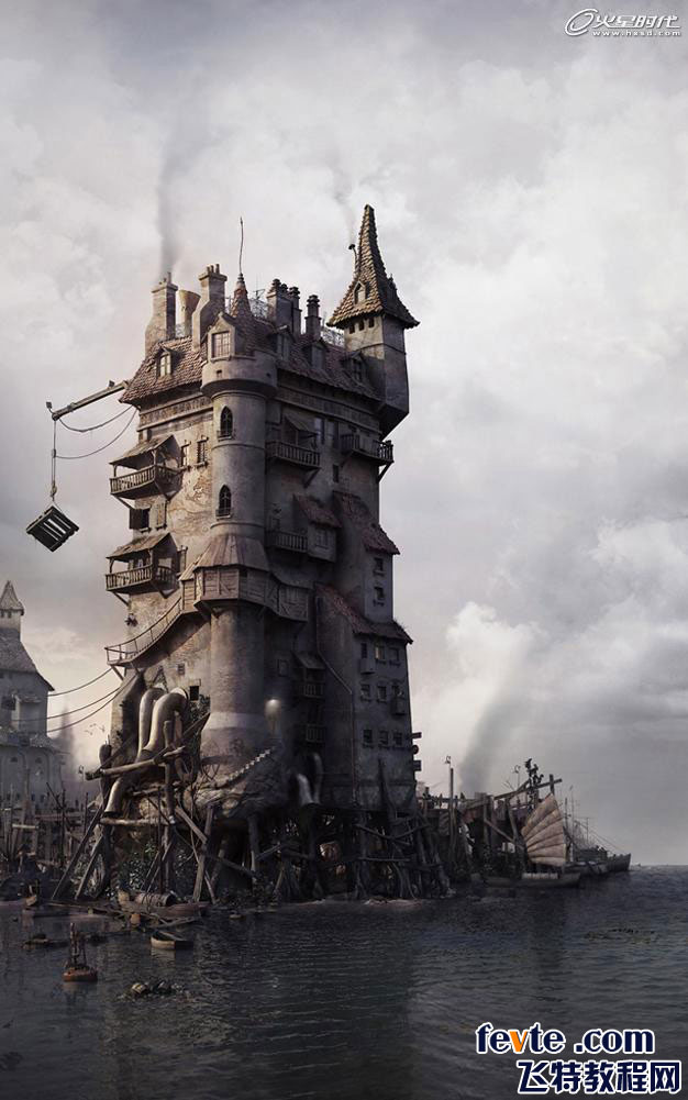 MAYA打造港口古堡 脚本之家 MAYA建模教程