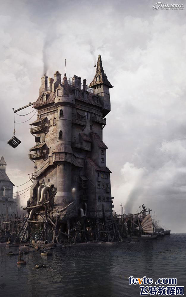 MAYA打造港口古堡 脚本之家 MAYA建模教程