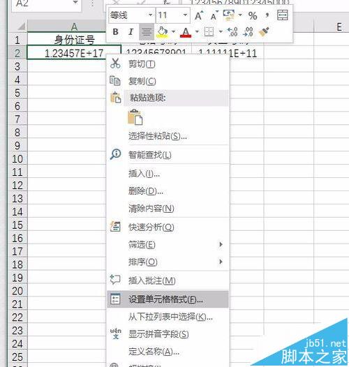 Excel中的身份证号显示不全怎么办?