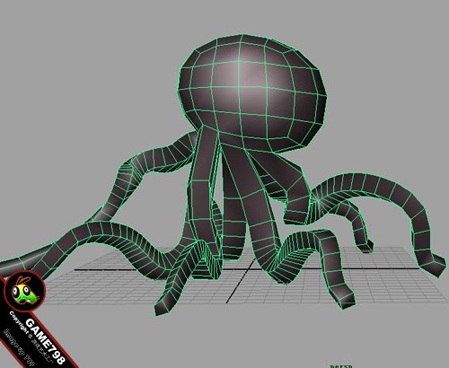 MAYA制作可爱卡通墨鱼 脚本之家 MAYA建模教程