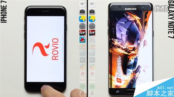 iPhone 7、Note 7实际速度对比！三星被甩一条街