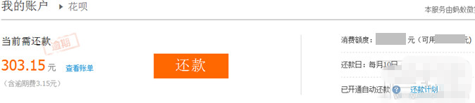 花呗逾期费