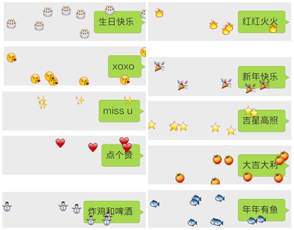 微信聊天彩蛋大全 让你的聊天界面掉落萌萌哒表情吧