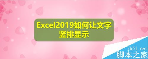 Excel2019怎么竖排显示文字?Excel2019竖排显示文字设置方法
