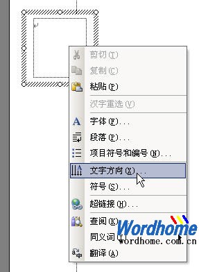 选择“文字方向”命令