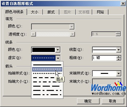 选择“圆点”选项