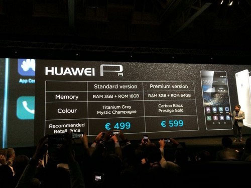 华为P8发布：金属一体机身麒麟935八核 