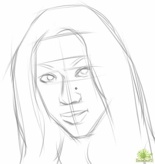 Painter手绘女孩头像素描_脚本之家jb51.net整理