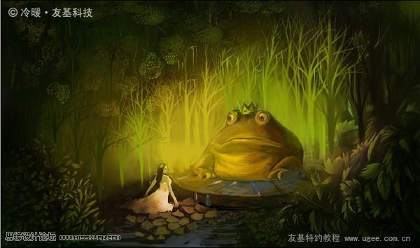 绘画教程:友基温暖插画教程《青蛙王子》,PS教程,思缘教程网